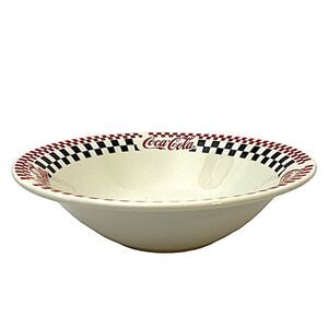 COCA-COLA Gibson Serving Bowl Checkered Design LARGE 10" Vintage 1997